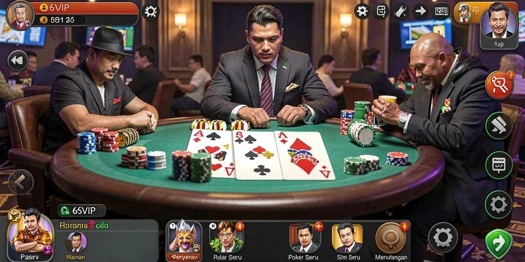 Tampilan gameplay seru dan interaktif dalam permainan Poker 6SVIP.