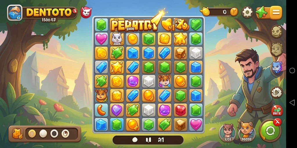 Tampilan gameplay DENTOTO yang seru dan penuh warna.