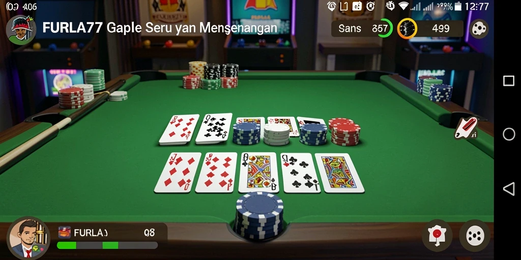 Tampilan gameplay FURLA77 yang seru dalam permainan Gaple.