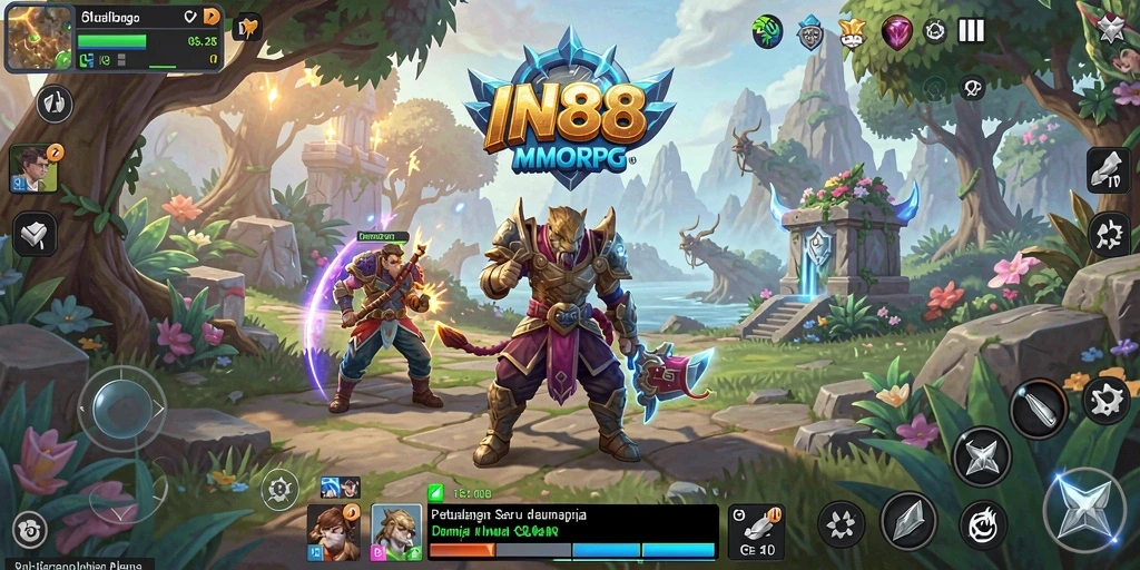 Screenshot gameplay IN88 menampilkan aksi seru dalam dunia MMORPG.