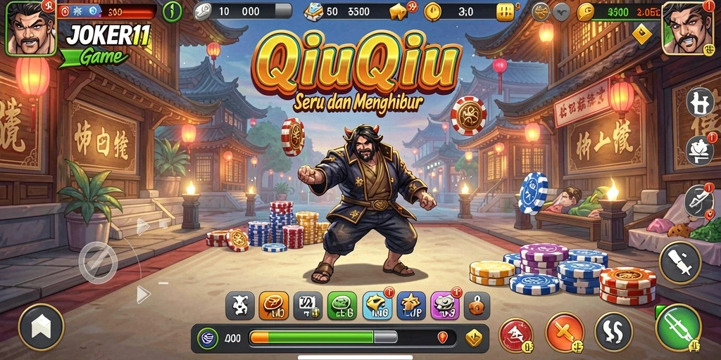 Screenshot JOKER11 menunjukkan pemain bersaing dalam permainan QiuQiu.