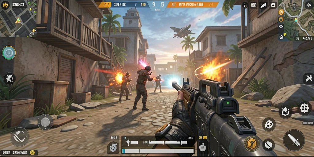 Screenshot utama KING403 menampilkan aksi seru gameplay TPS.