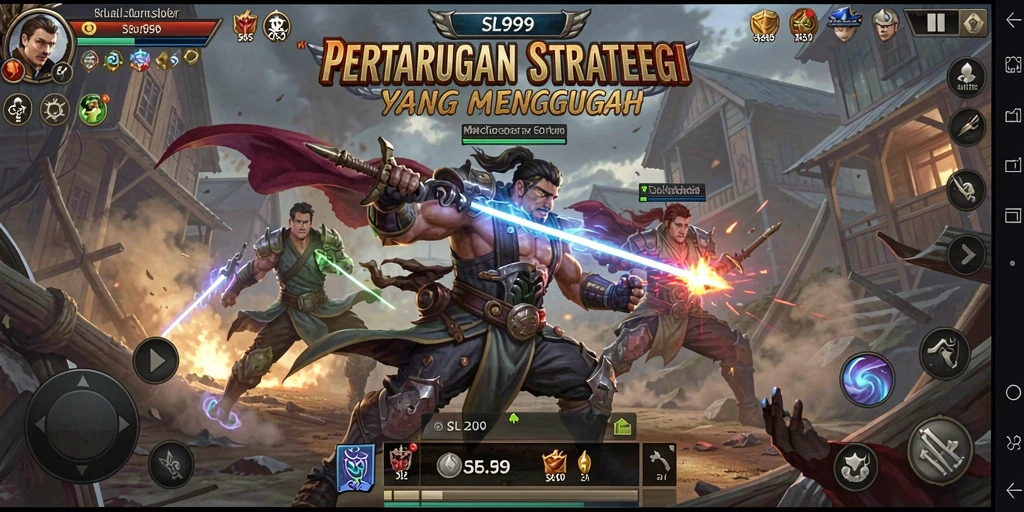 Tangkapan layar menampilkan aksi seru dan strategi dalam SL999.