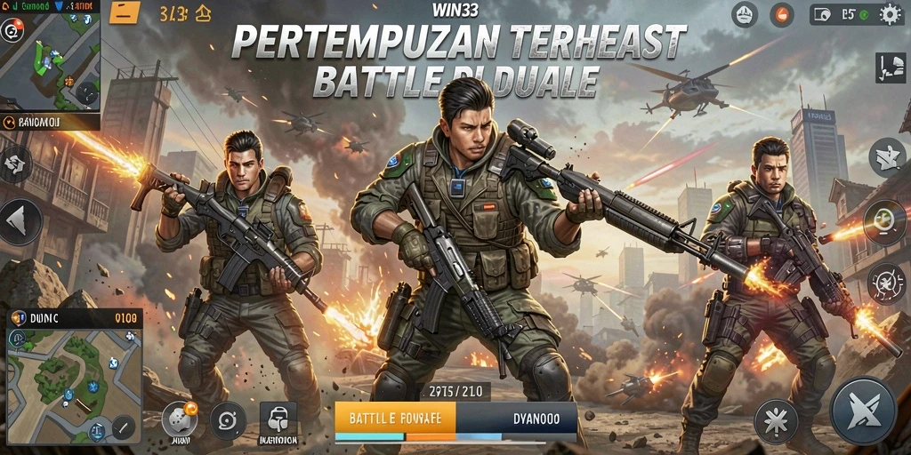 Screenshot gameplay WIN33 menampilkan aksi seru Battle Royale.